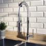 Chrome Single Lever Pull Out Dual Spray Monobloc Kitchen Mixer Tap - Enza Malvern