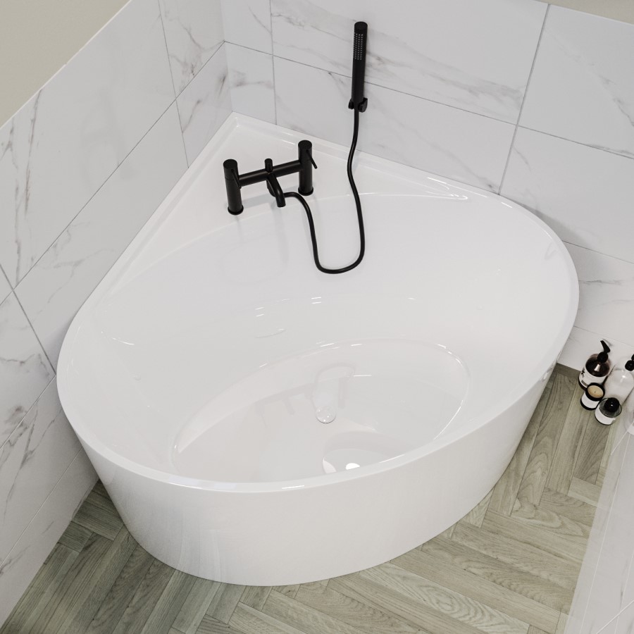 Freestanding Double Ended Small Round Corner Bath 1000 x 1000mm - Malta