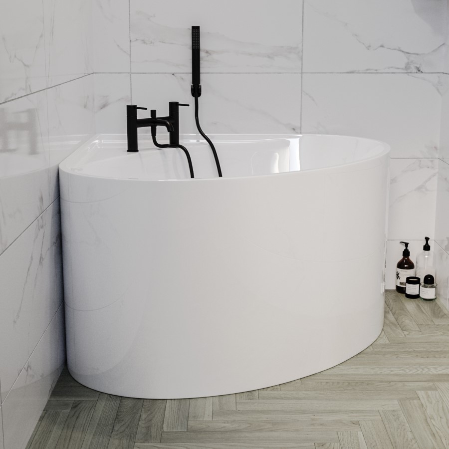 Freestanding Double Ended Small Round Corner Bath 1000 x 1000mm - Malta