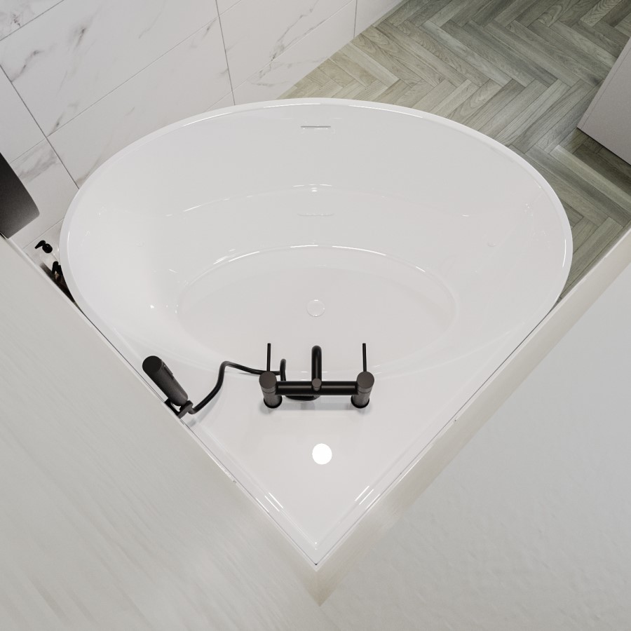 Freestanding Double Ended Small Round Corner Bath 1000 x 1000mm - Malta