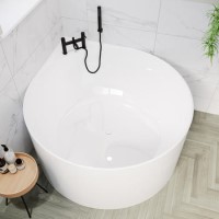 Freestanding Double Ended Round Corner Bath 1250 x 1250mm - Malta Freestanding Double Ended Round Corner Bath 1250 x 1250mm - Malta