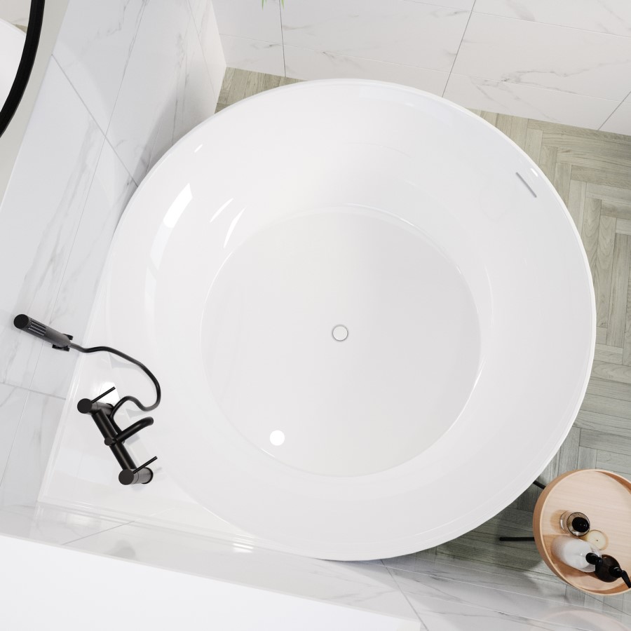Freestanding Double Ended Round Corner Bath 1250 x 1250mm - Malta