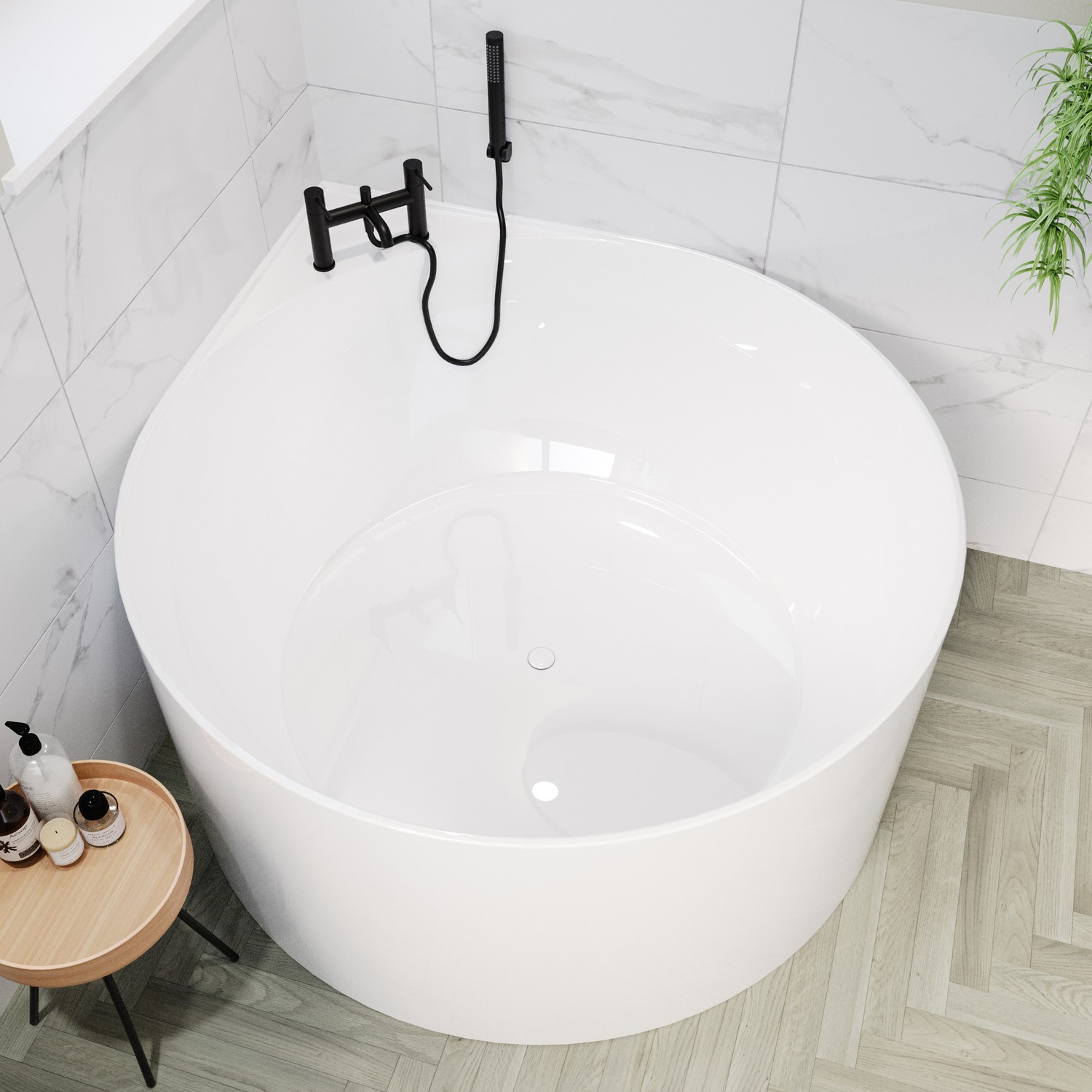 Round Bath Shell Freestanding Double Ended Round Corner Bath 1250 x 1250mm - Malta ...