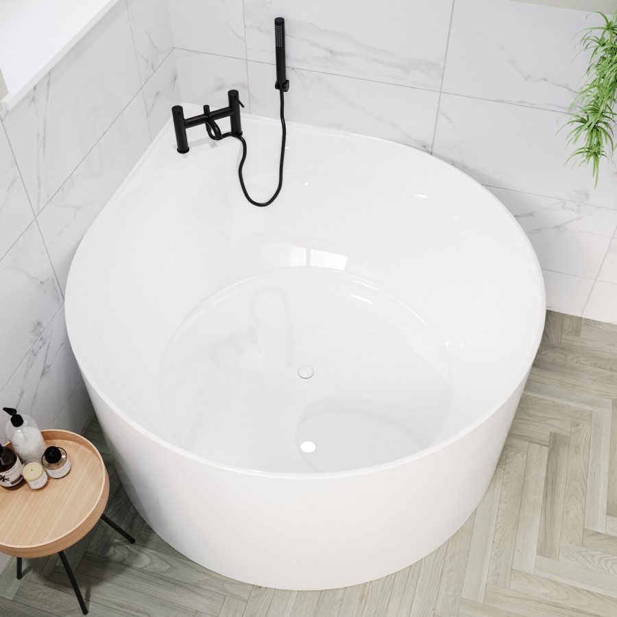 Freestanding Double Ended Round Corner Bath 1250 x 1250mm - Malta