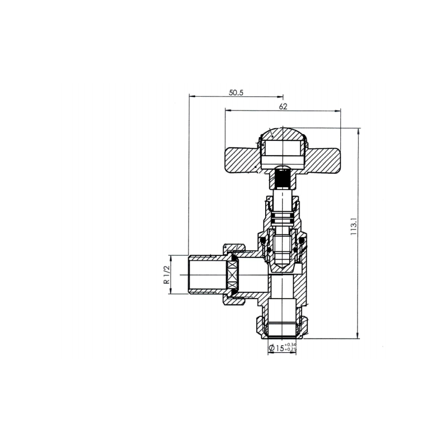 Maesta Brushed Brass Traditional Manual Angled Radiator Valves (pair)
