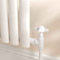 Maesta White Traditional Manual Angled Radiator Valves (pair)