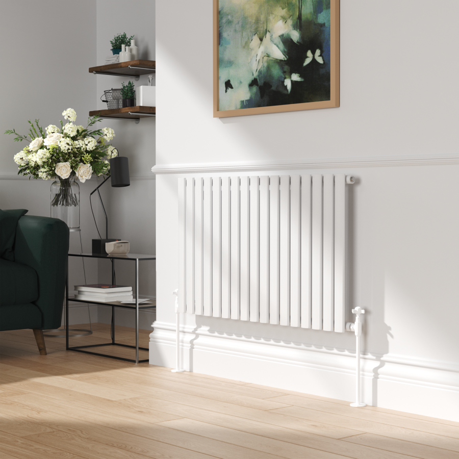 Maesta White Traditional Manual Angled Radiator Valves (pair)