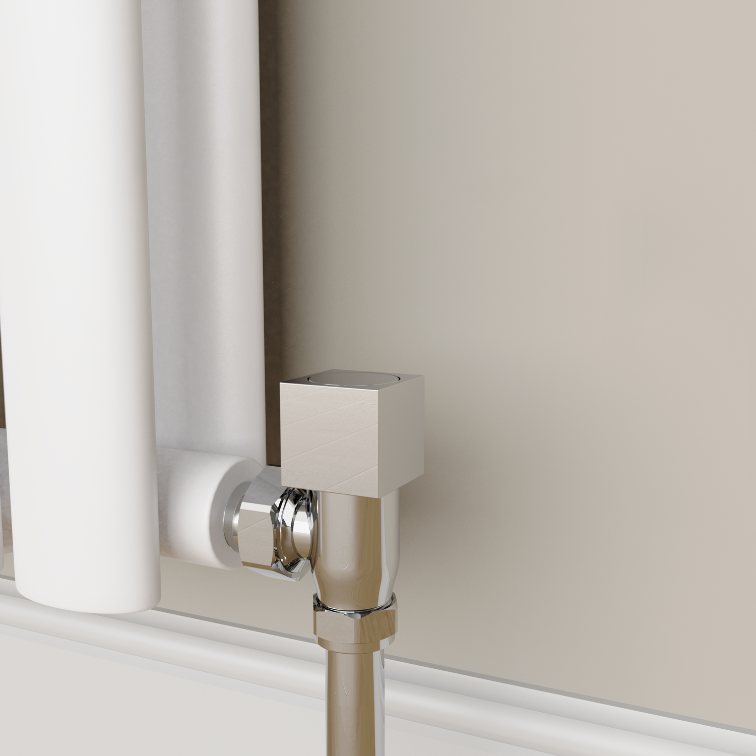 Image of Elego Elego Chrome Modern Manual Angled Radiator Valves (pair) Chrome 7.9 x 2.9 x 6.1 cm MAN-AG-2CH