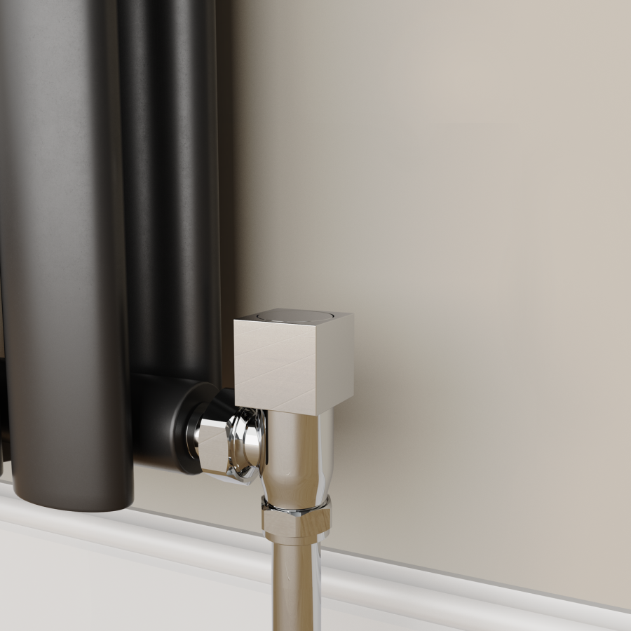 Elego Chrome Modern Manual Angled Radiator Valves (pair)