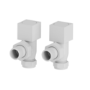 Elego White Modern Manual Angled Radiator Valves (pair)