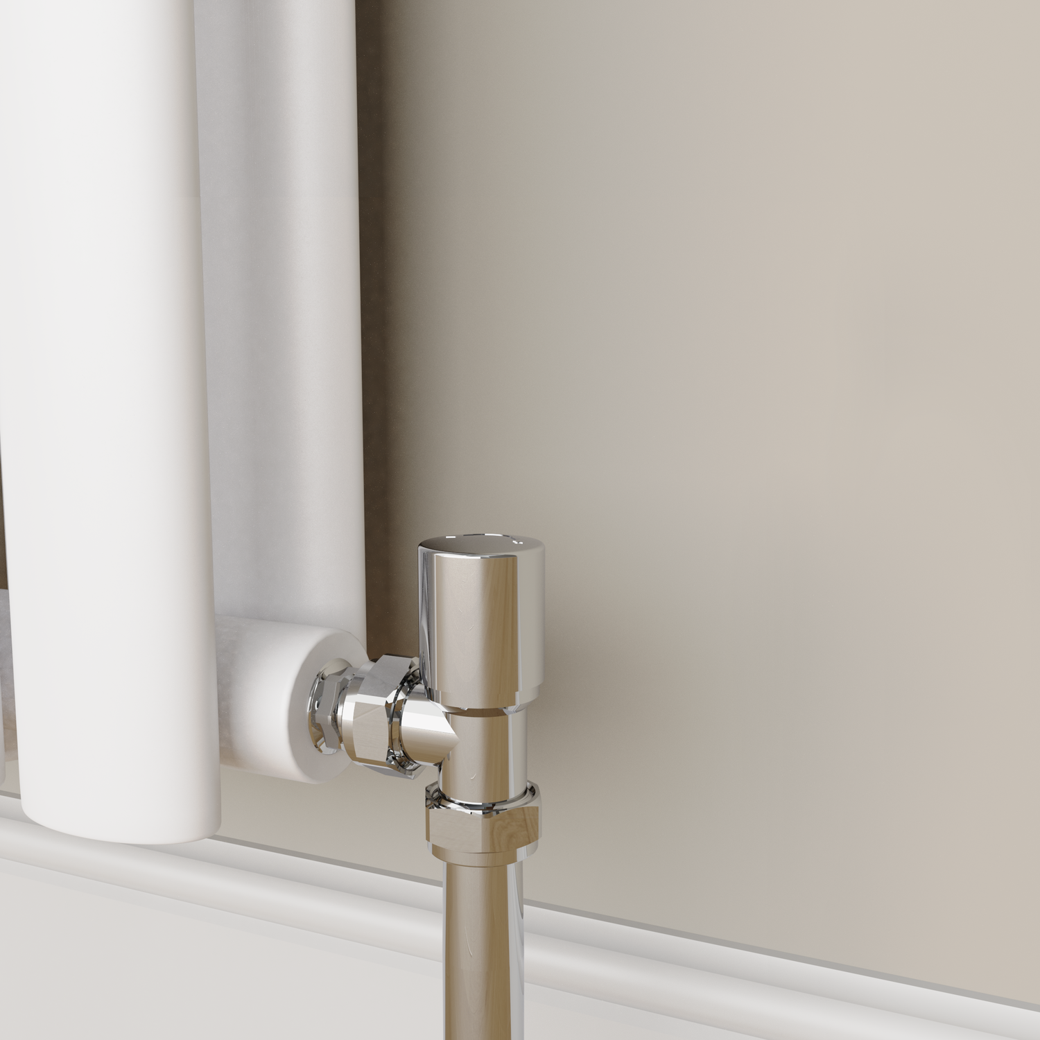 Elego Chrome Modern Manual Angled Radiator Valves (Pair)