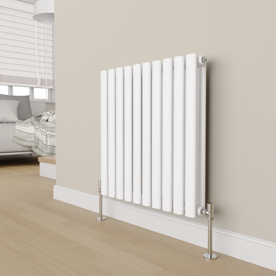 Elego Chrome Modern Manual Angled Radiator Valves (pair)