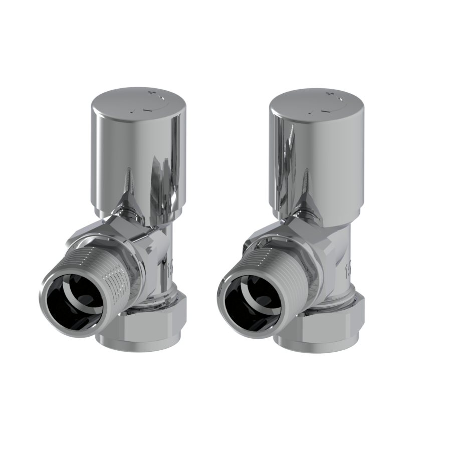 Elego Chrome  Modern Manual Angled Valves (pair)