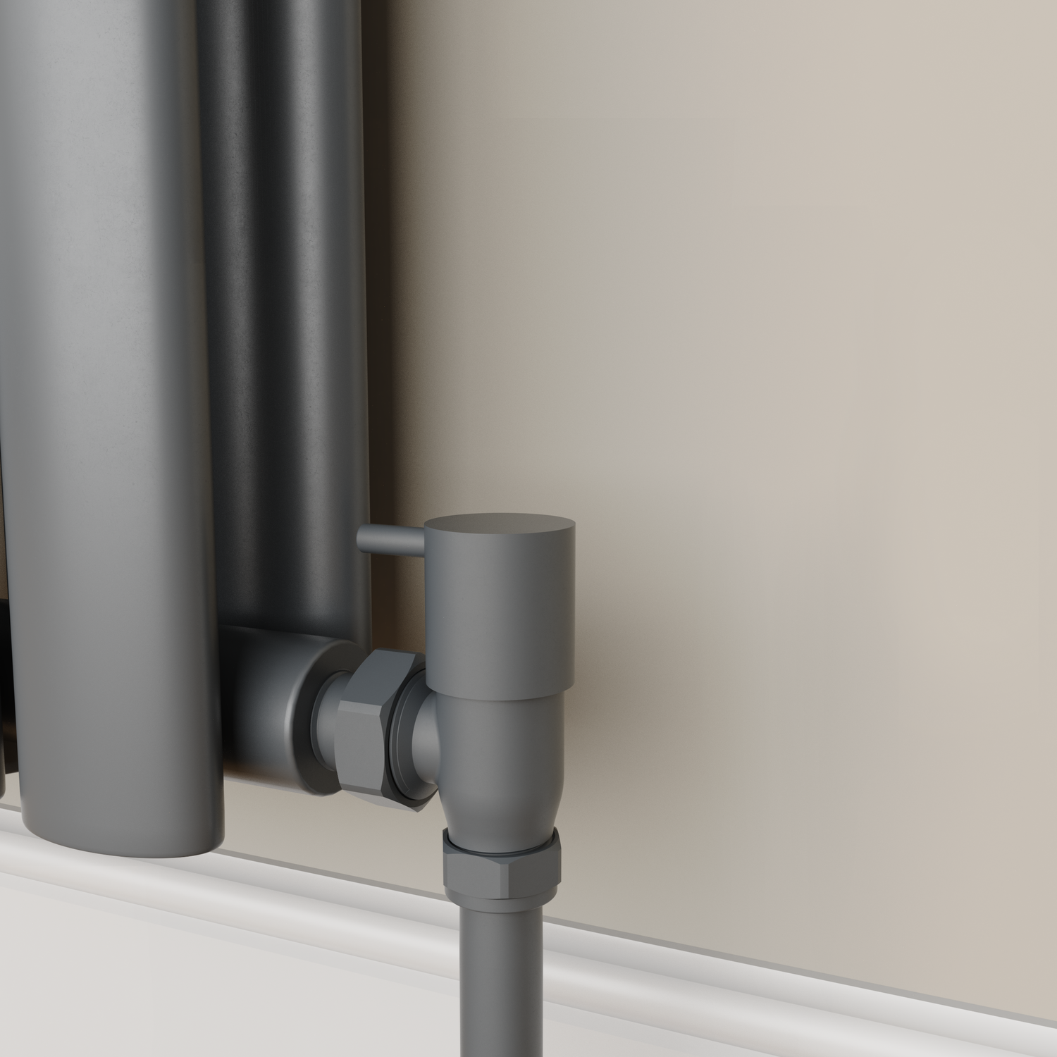 Image of Elego Elego Anthracite Gray Modern Manual Angled Radiator Valves (pair) Anthracite 6.1 x 3 x 8 cm MAN-AG-4AG