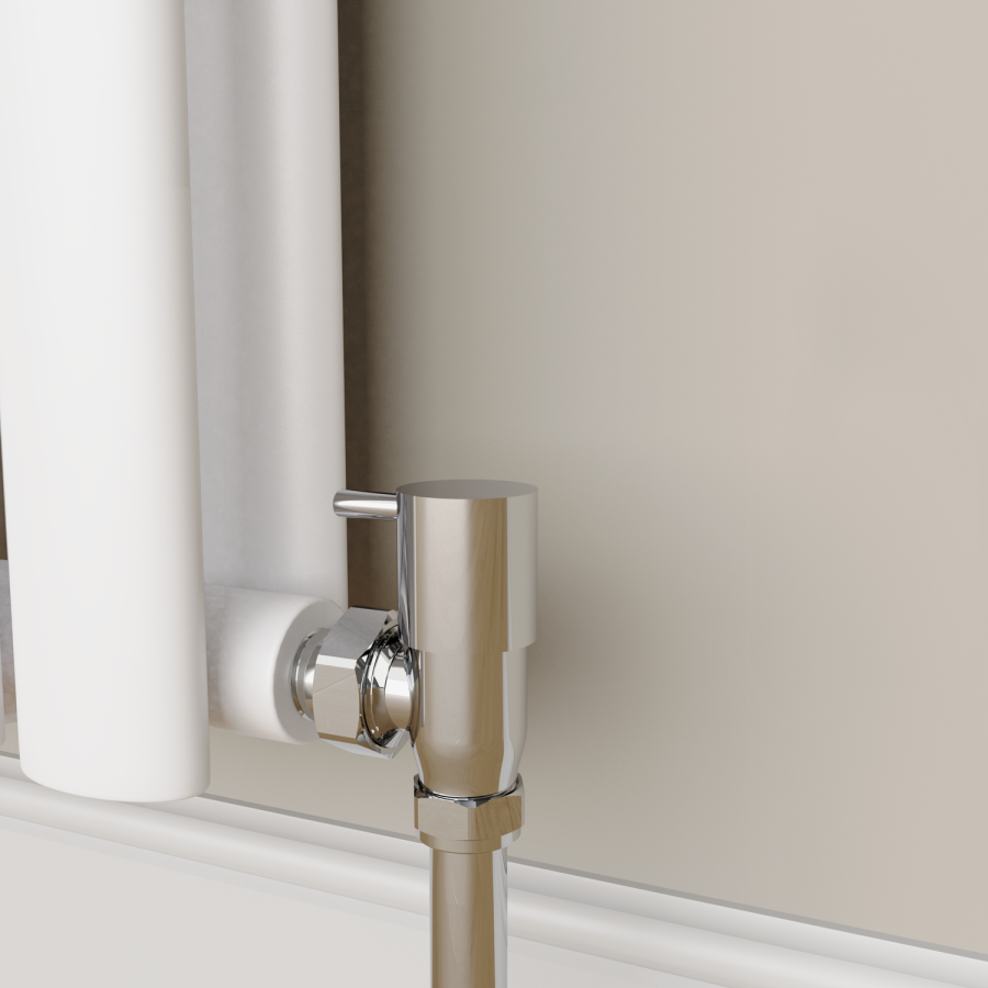 Elego Chrome Modern Manual Angled Radiator Valves (pair)