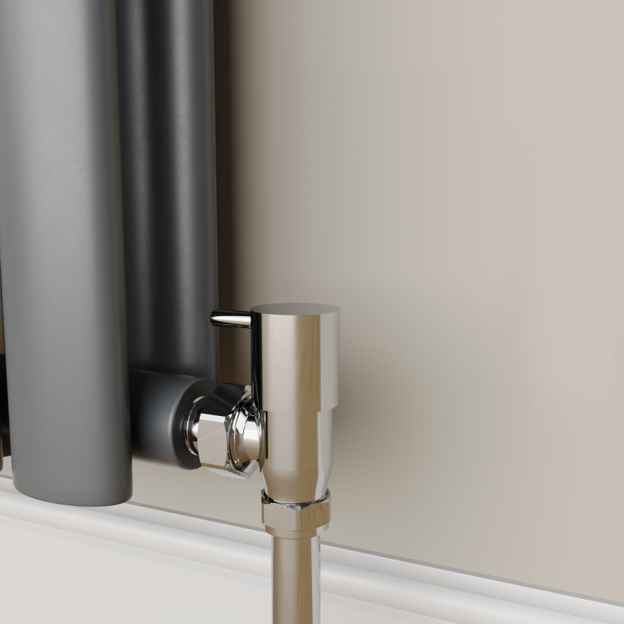 Elego Chrome Modern Manual Angled Radiator Valves (pair)