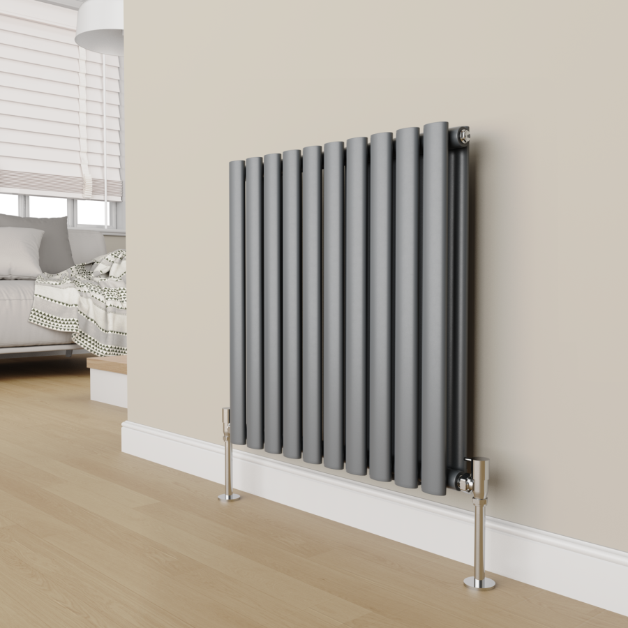 Elego Chrome Modern Manual Angled Radiator Valves (pair)