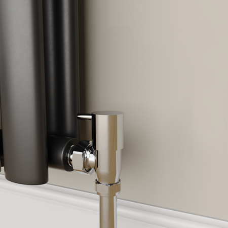 Elego Chrome Modern Manual Angled Radiator Valves (pair)