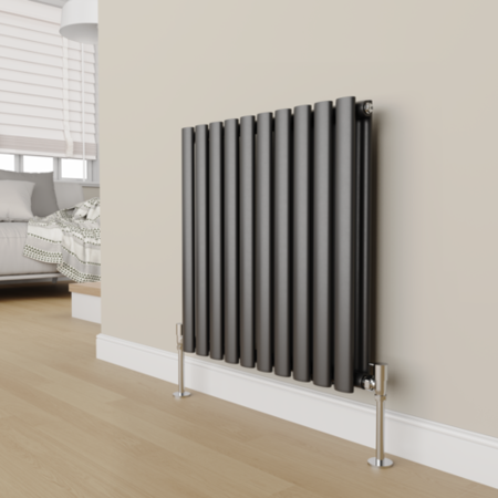 Elego Chrome Modern Manual Angled Radiator Valves (pair)