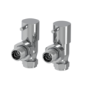 Elego Chrome Modern Manual Angled Radiator Valves (pair)