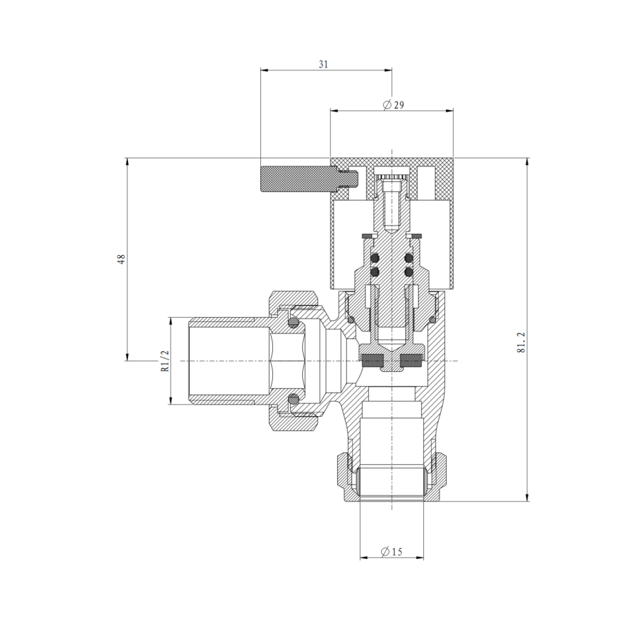 Elego Chrome Modern Manual Angled Radiator Valves (pair)