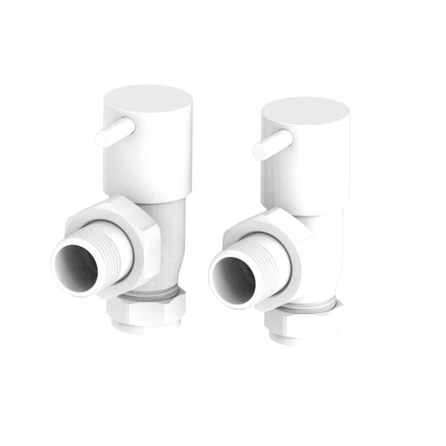 Elego White Modern Manual Angled Valves (pair)