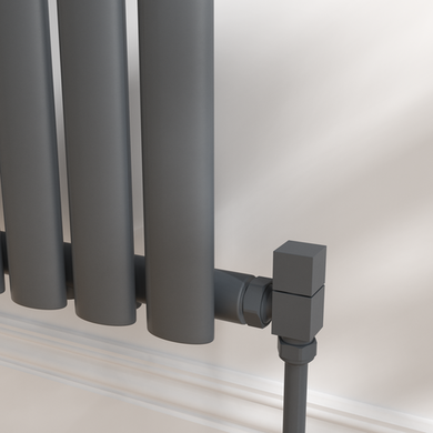 Elego Anthracite Gray Modern Manual Angled Radiator Valves (Pair)