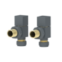 Elego Anthracite Gray Modern Manual Angled Radiator Valves (pair)