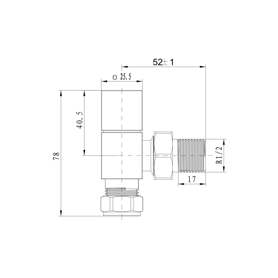 Elego Matte Black Modern Manual Angled Radiator Valves (pair)