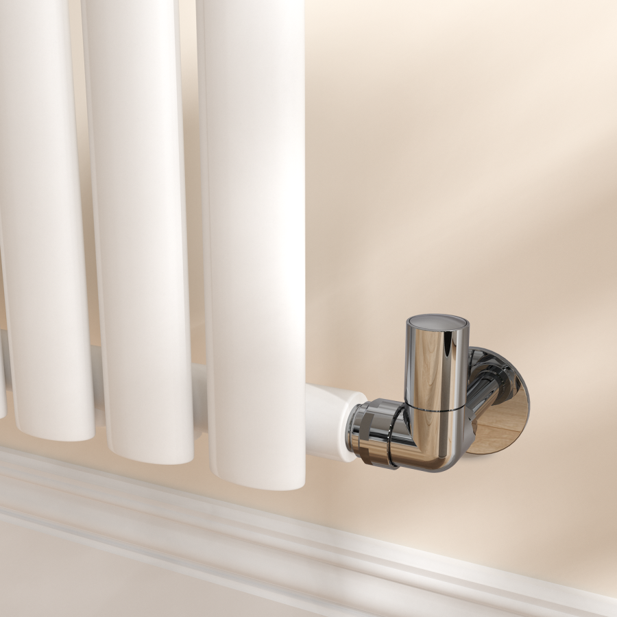 Elego Chrome Modern Manual Corner Radiator Valves With Lockshield