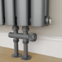 Elego Anthracite Gray Modern Manual H Block Radiator Valves