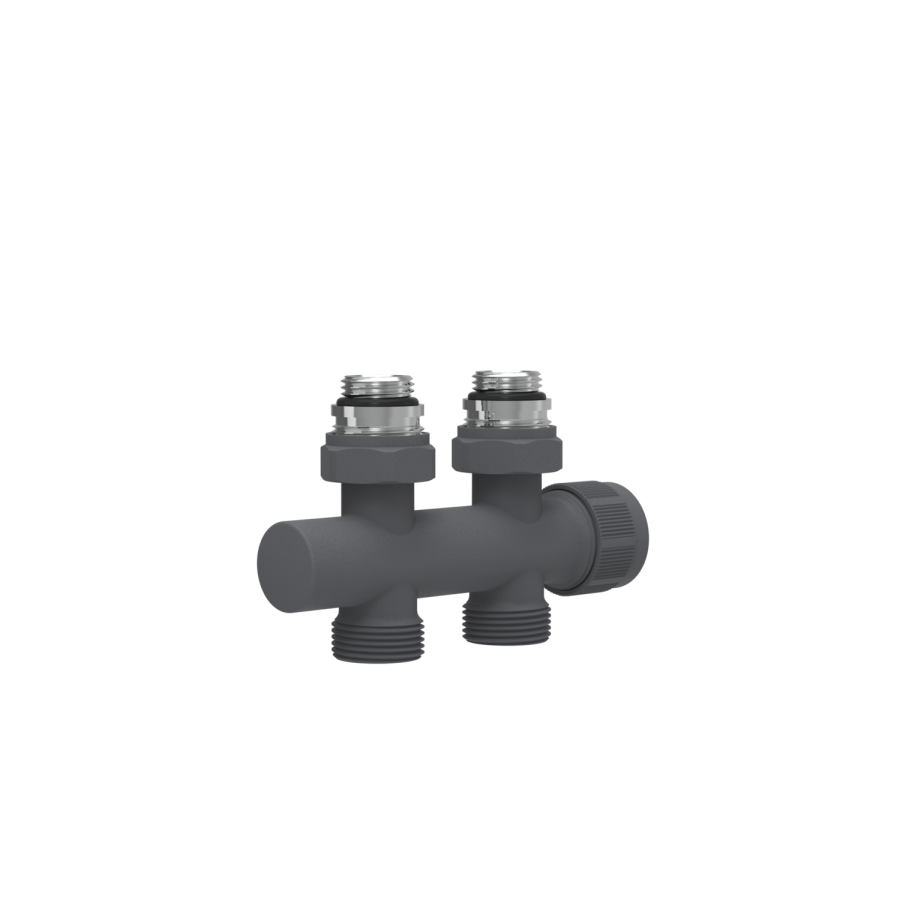 Elego Anthracite Gray Modern Manual H Block Radiator Valves