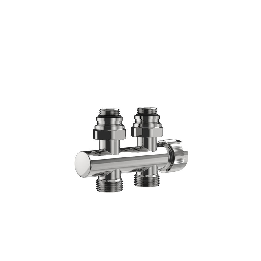 Elego Chrome Modern Manual H Block Radiator Valves