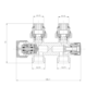 Elego Chrome Modern Manual H Block Radiator Valves