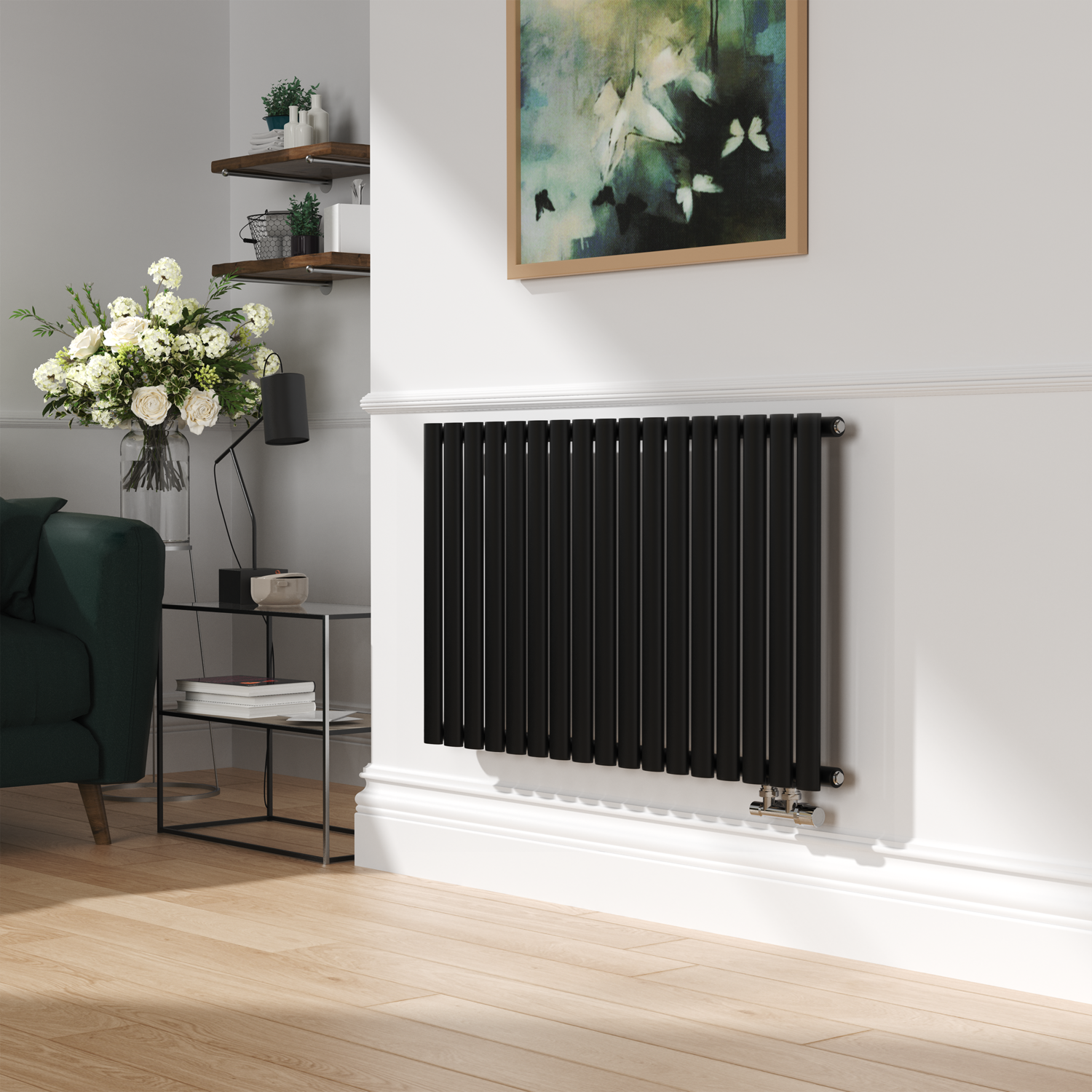 H Radiator Elego Chrome Modern Manual H Block Angled Radiator Valves With ...