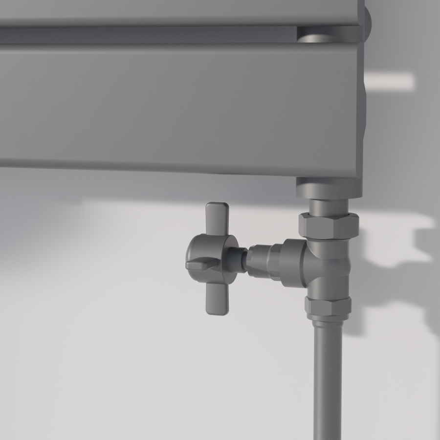 Maesta Anthracite Gray Traditional Manual Straight Radiator Valves (pair)