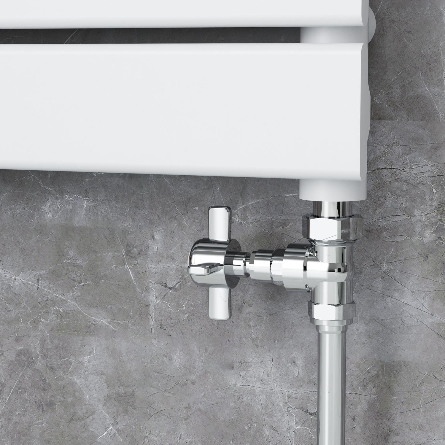 Maesta Chrome Traditional Manual Straight Radiator Valves (Pair)