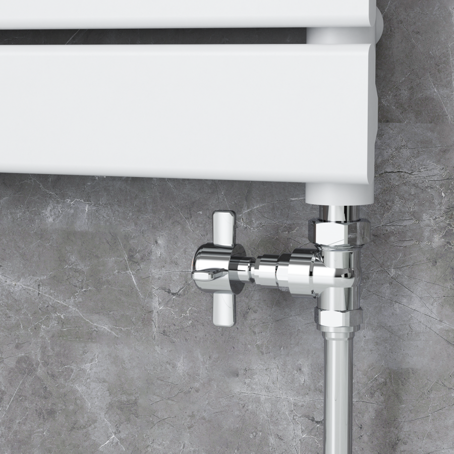 Maesta Chrome Traditional Manual Straight Radiator Valves (pair)