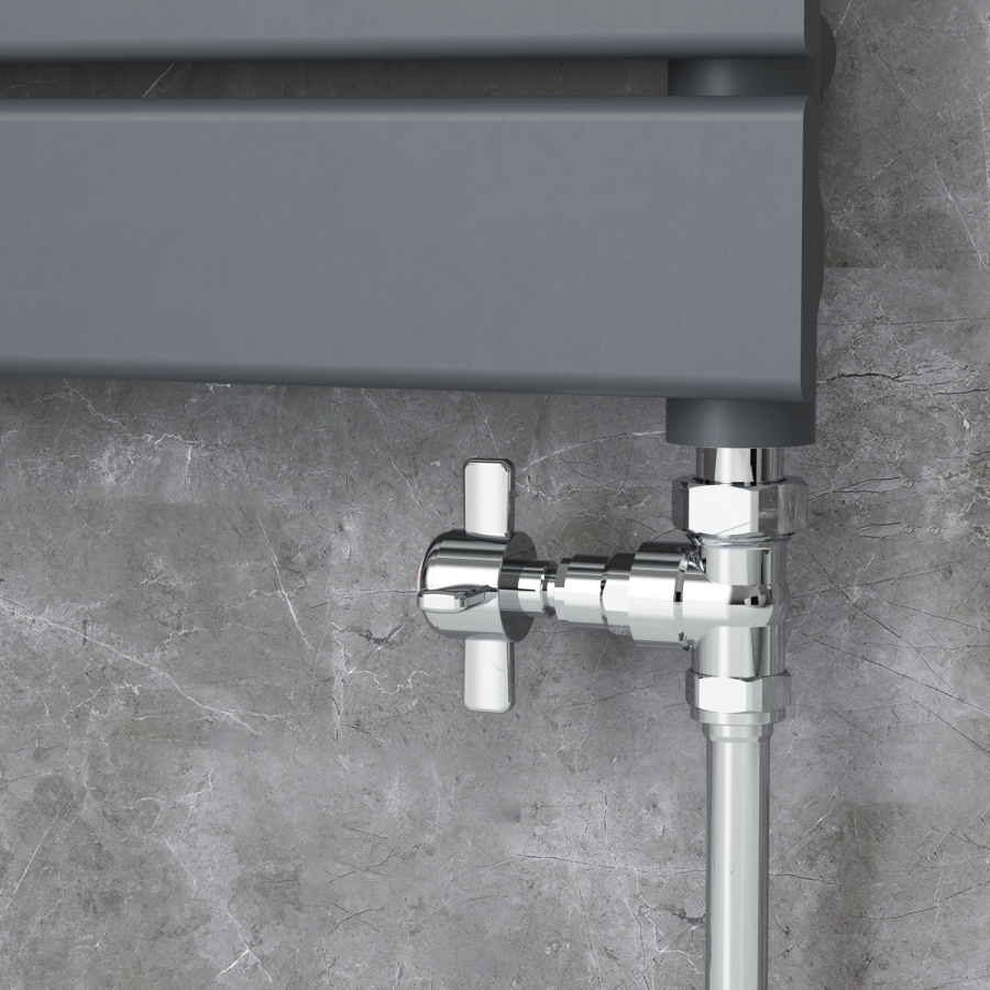 Maesta Chrome Traditional Manual Straight Radiator Valves (pair)