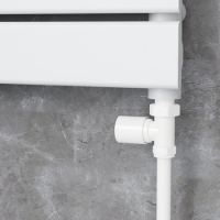Elego White Modern Manual Straight Radiator Valves (pair) Elego White Modern Manual Straight Radiator Valves (pair)