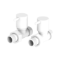 Elego White Modern Manual Straight Radiator Valves (pair)