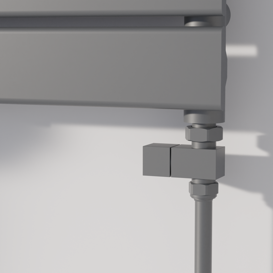 Elego Anthracite Gray Modern Manual Straight Radiator Valves (pair)