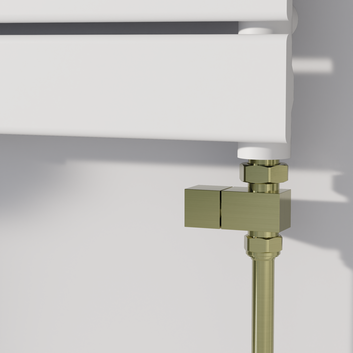 Image of Elego Elego Brushed Brass Modern Manual Straight Radiator Valves (pair) Brass 79 x 29 x 61 cm MAN-ST-5BB