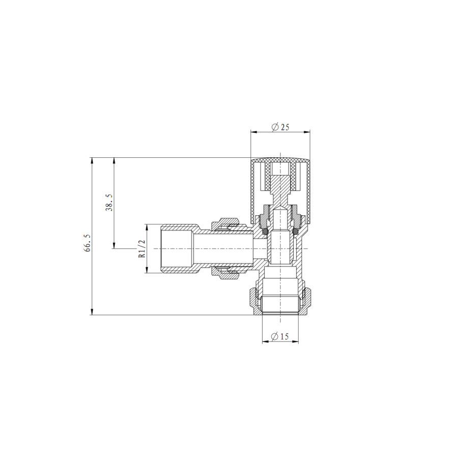 Elego Chrome Modern Manual Angled Radiator Valves (pair)