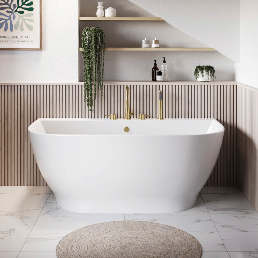 Bath Panel Backing Freestanding Back to Wall Double Ended Bath 1500 x 780mm - Manilla ...