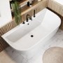 GRADE A2 - Freestanding Back to Wall Double Ended Bath 1650 x 780mm - Manilla