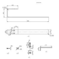 Anthracite Single Towel Bar 380mm - Margo