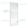 800mm Fluted Glass Left Hand Hinged Shower Door 8mm Glass - Matira