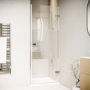 GRADE A1 - Chrome 8mm Fluted Glass Hinged Shower Door 800mm Left Hand - Matira