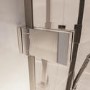 GRADE A1 - Chrome 8mm Fluted Glass Hinged Shower Door 800mm Left Hand - Matira